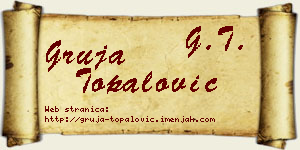 Gruja Topalović vizit kartica